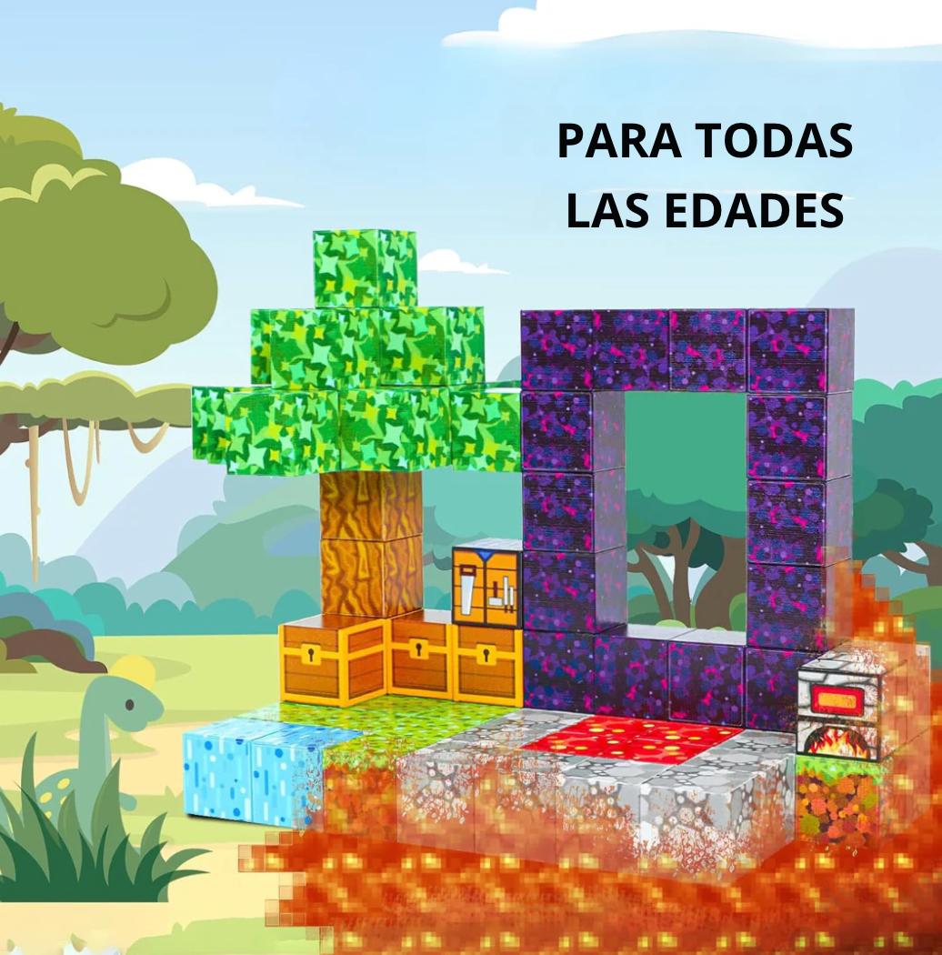 MagneticCrafters™ - Bloques Magneticos de Minecraft de 75 Piezas