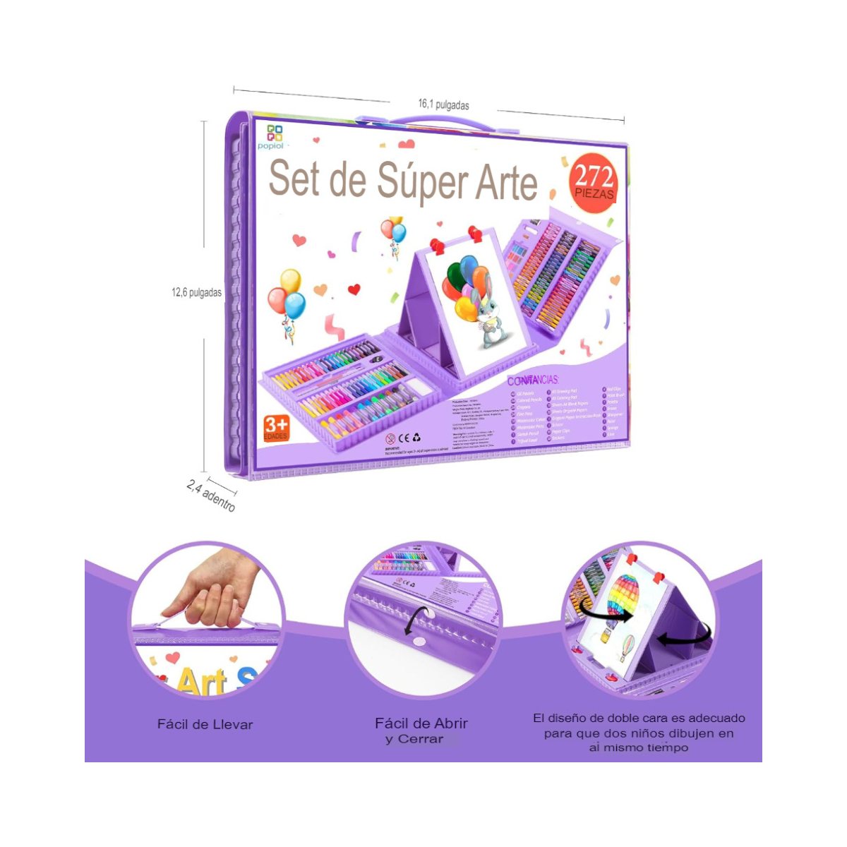 Color Splash Studio™ - Set de Arte de 272 piezas de colores