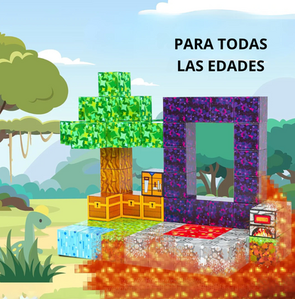 MagneticCrafters™ - Bloques Magneticos de Minecraft de 75 Piezas