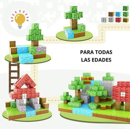 MagneticCrafters™ - Bloques Magneticos de Minecraft de 75 Piezas